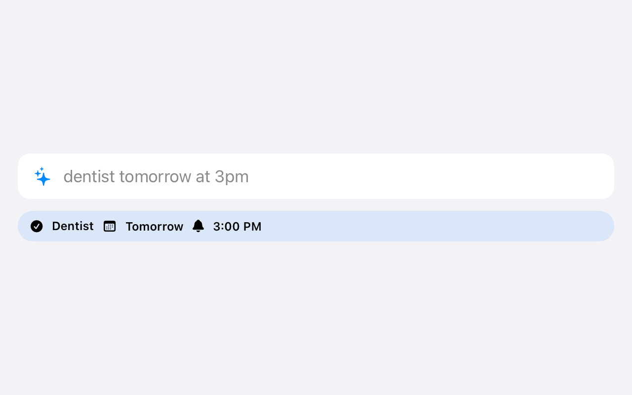 AI-assisted quick add creating a task from shared content in ETasks